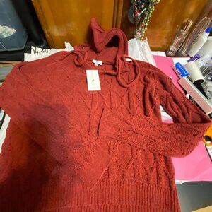 NWT~True Craft Cable Knit Hooded Sweater-sz~ M